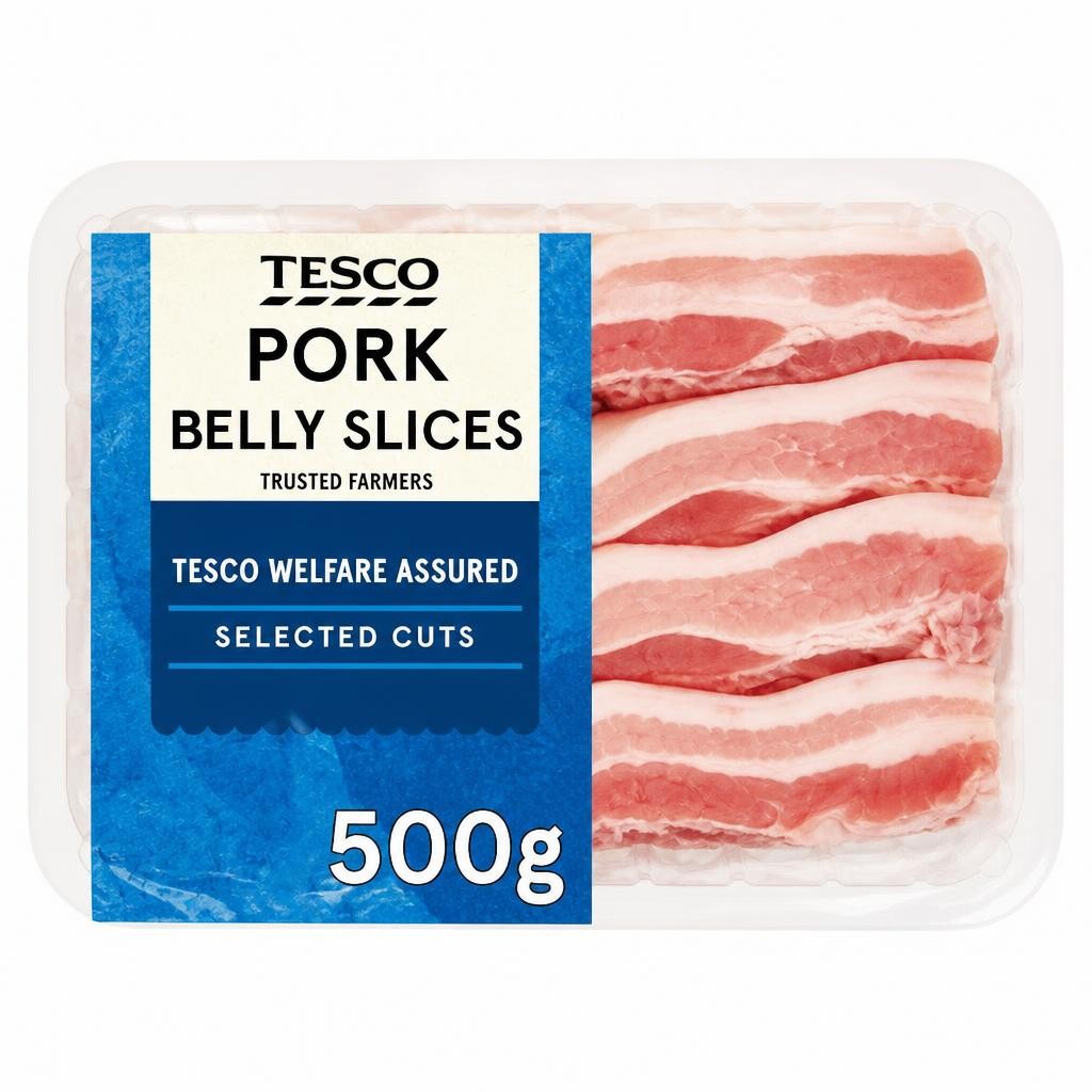 Tesco Pork Belly Slices 500g