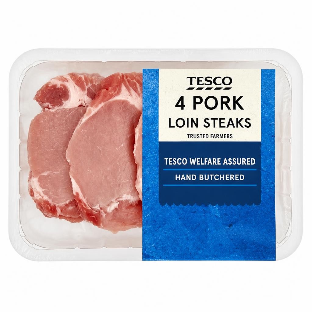 Tesco Pork Loin Steaks 480g