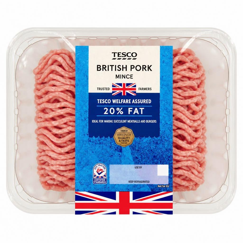 Tesco Pork Mince 20% Fat 500G