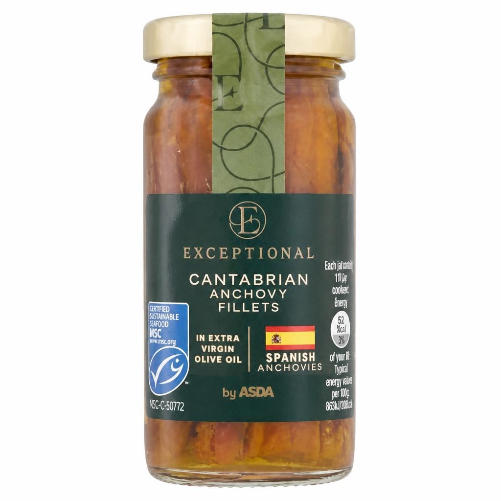 Exceptional by ASDA Exceptional by  Cantabrian Anchovy Fillets in Extra Virgin Olive Oil 100g