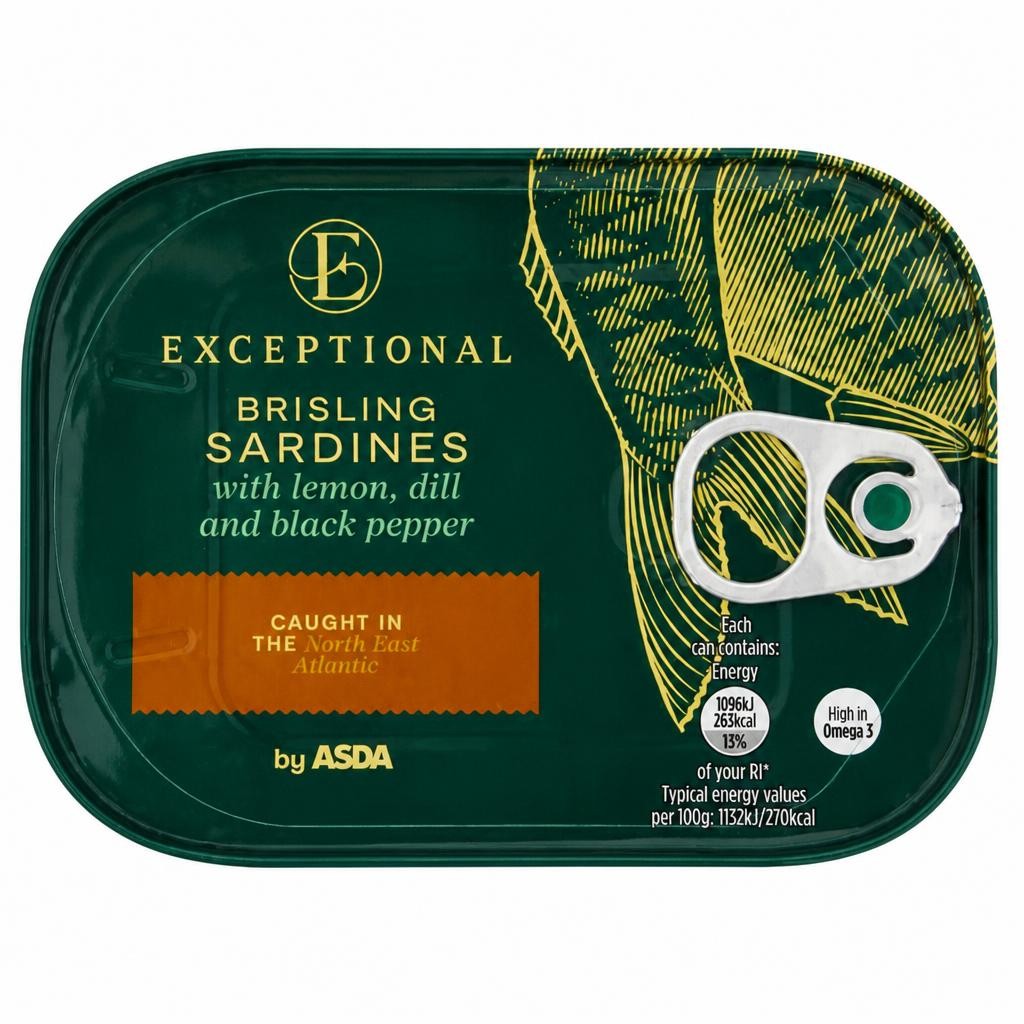 Exceptional by ASDA Exceptional by  Brisling Sardines with Lemon, Dill and Black Pepper 105g