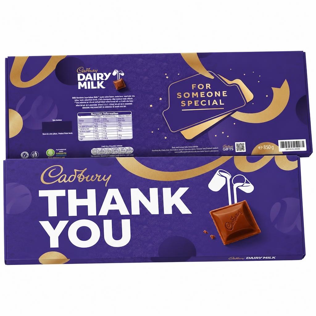 Cadbury Dairy Milk Thank You Gift Chocolate Bar 850g