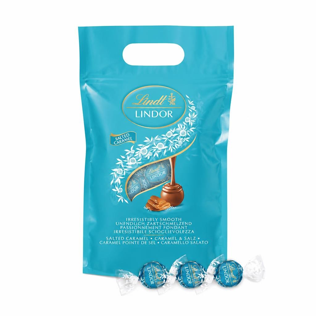 Lindt Lindor Salted Caramel Chocolate Truffles – 1kg Bag (Approx. 80 Balls) – Smooth Filling – Gift, Birthday, Congratulations, Sharing Treat
