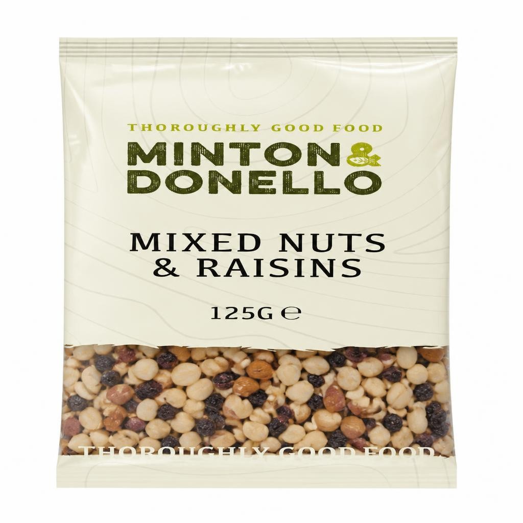 Minton & Donello Mixed Nuts & Raisins 6 x 125g