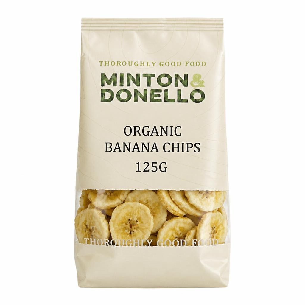 Minton & Donello Organic Banana Chips 6 x 125g | Multi