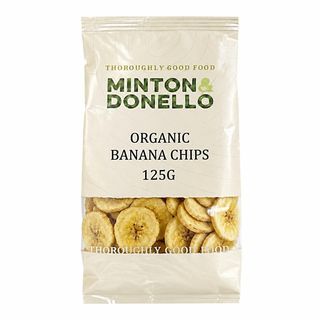 Minton & Donello Organic Banana Chips 6 x 125g | Multi