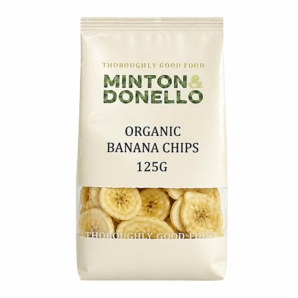Minton & Donello Organic Banana Chips 6 x 125g