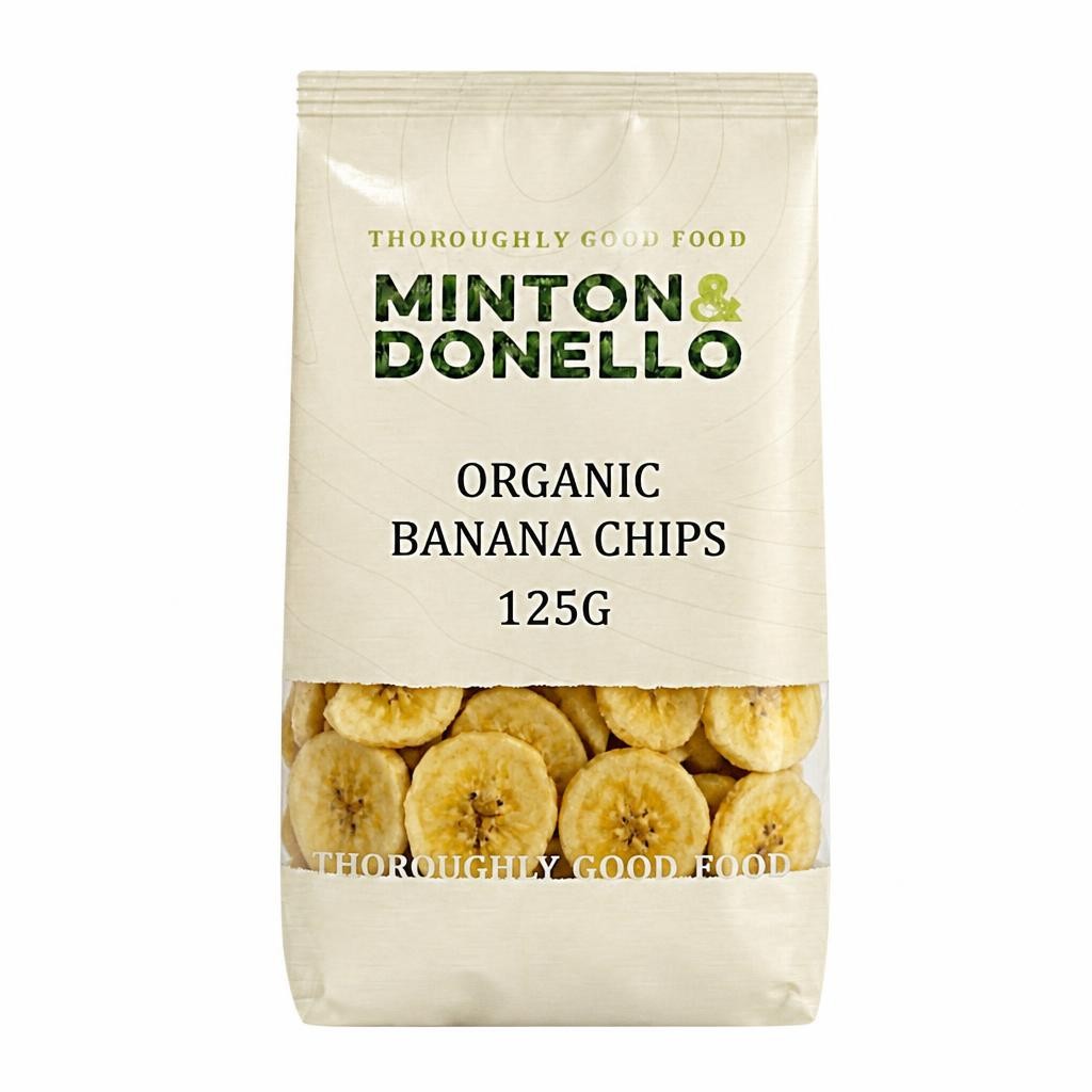 Minton & Donello Organic Banana Chips 6 x 125g | Multi