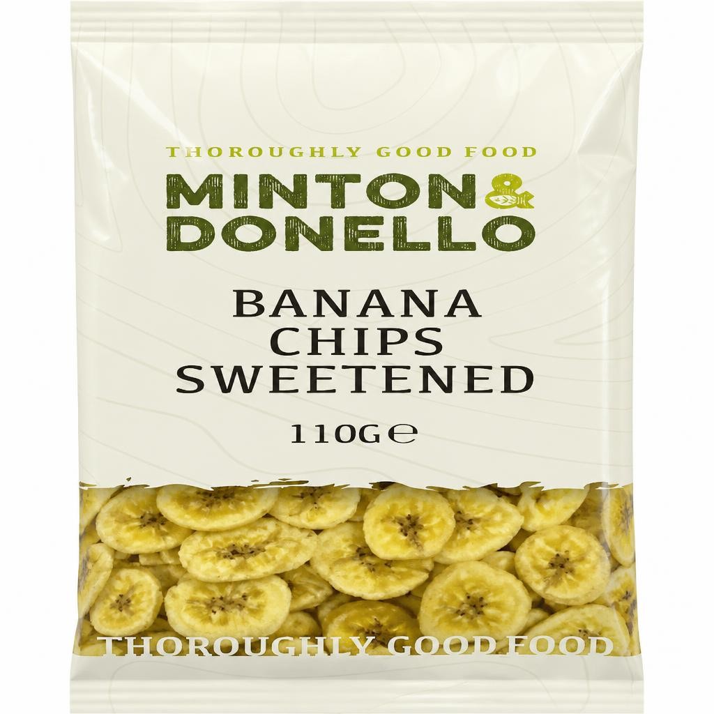 Minton & Donello Sweetened Banana Chips 6 x 110g | Multi