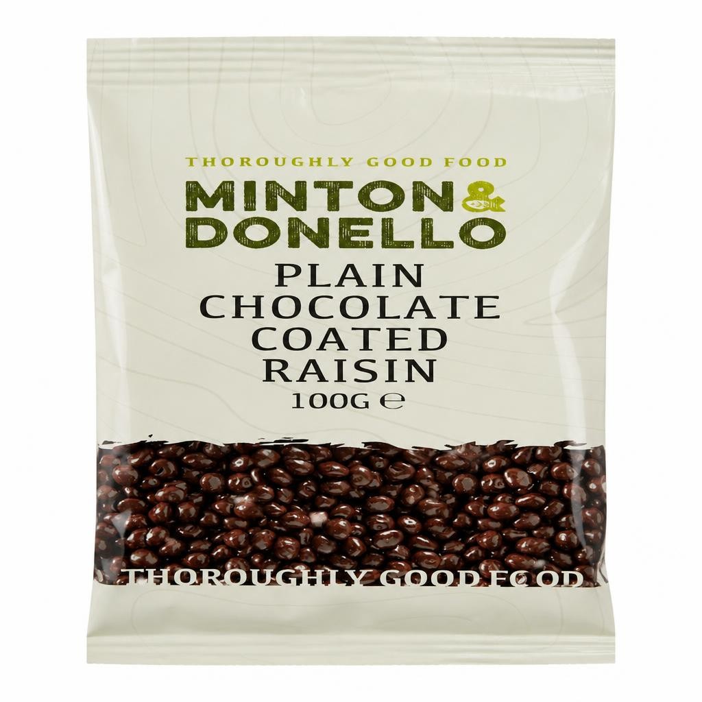 Minton & Donello Plain Chocolate Coated Raisins 6 x 100g