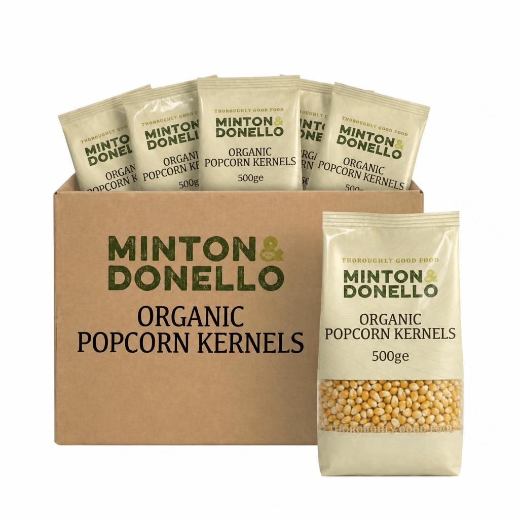 Minton & Donello Organic Popcorn Kernels 6 x 500g | Multi | Popcorn | 6