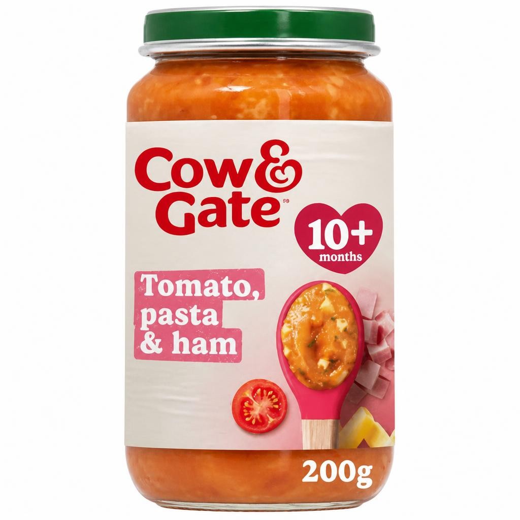 Cow & Gate Tomato Ham & Pasta Baby Food Meal Jar, 10+ Months, 200g