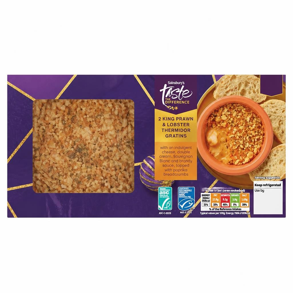 Sainsbury's 240g King Prawn & Lobster Thermidor Gratins, Taste the Difference