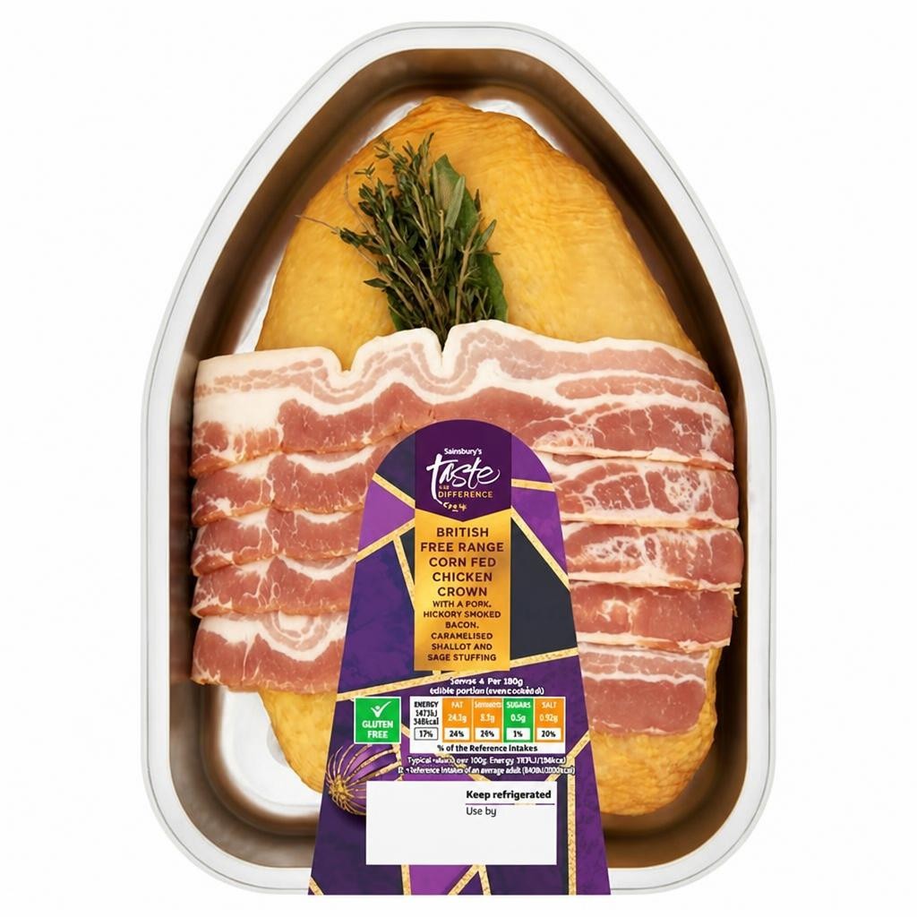 Sainsbury's British Free Range Corn Fed Chicken Crown, Taste the Difference 900g