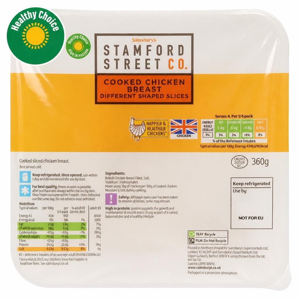 Stamford Street Co. Cooked Chicken Breast 360g