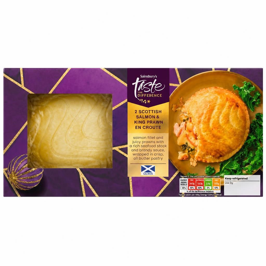 Sainsbury's 2 x Scottish Salmon & King Prawn En Croute, Taste the Difference 380g