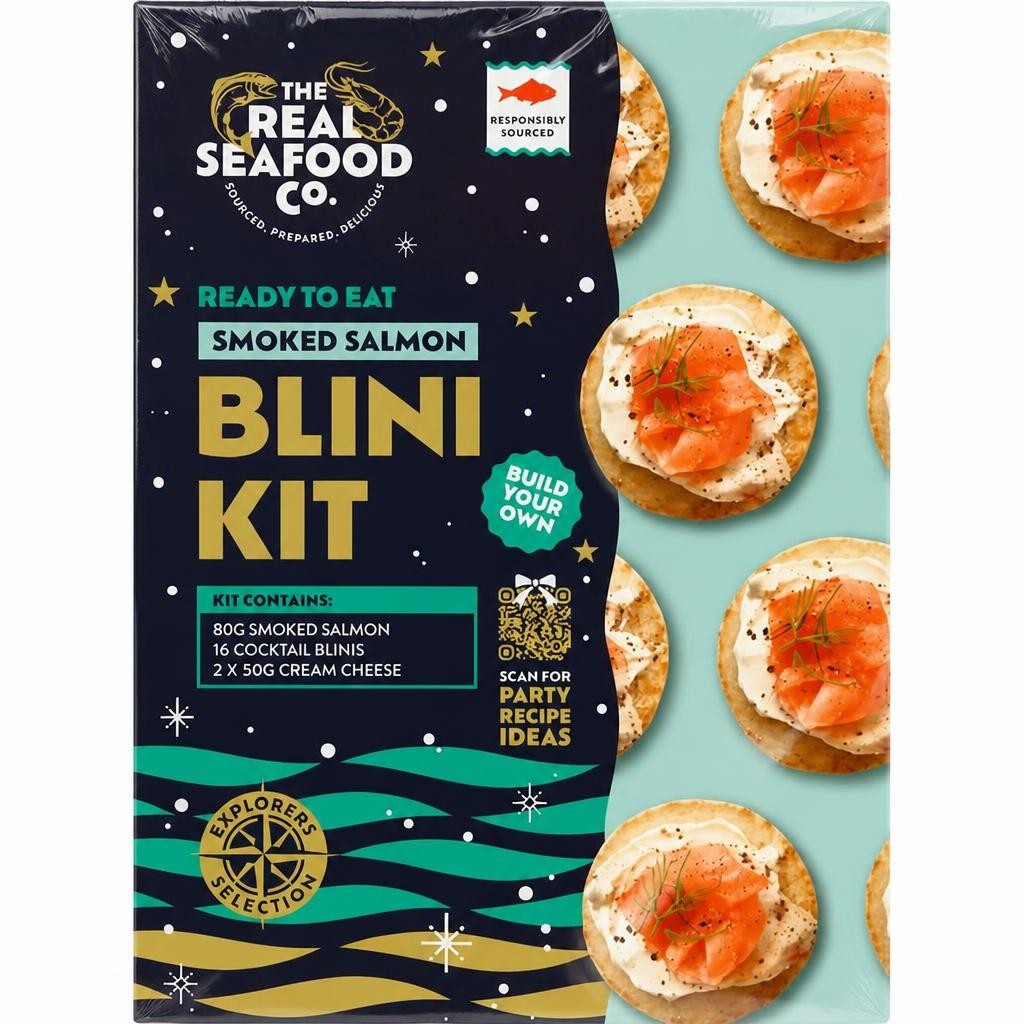 The Real Seafood Co. Ready to Eat Smoked Salmon Blini Kit