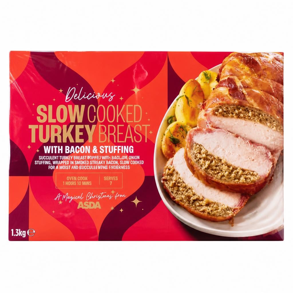 ASDA Slow Cooked Turkey Breast with Bacon and Stuffing 1.3kg