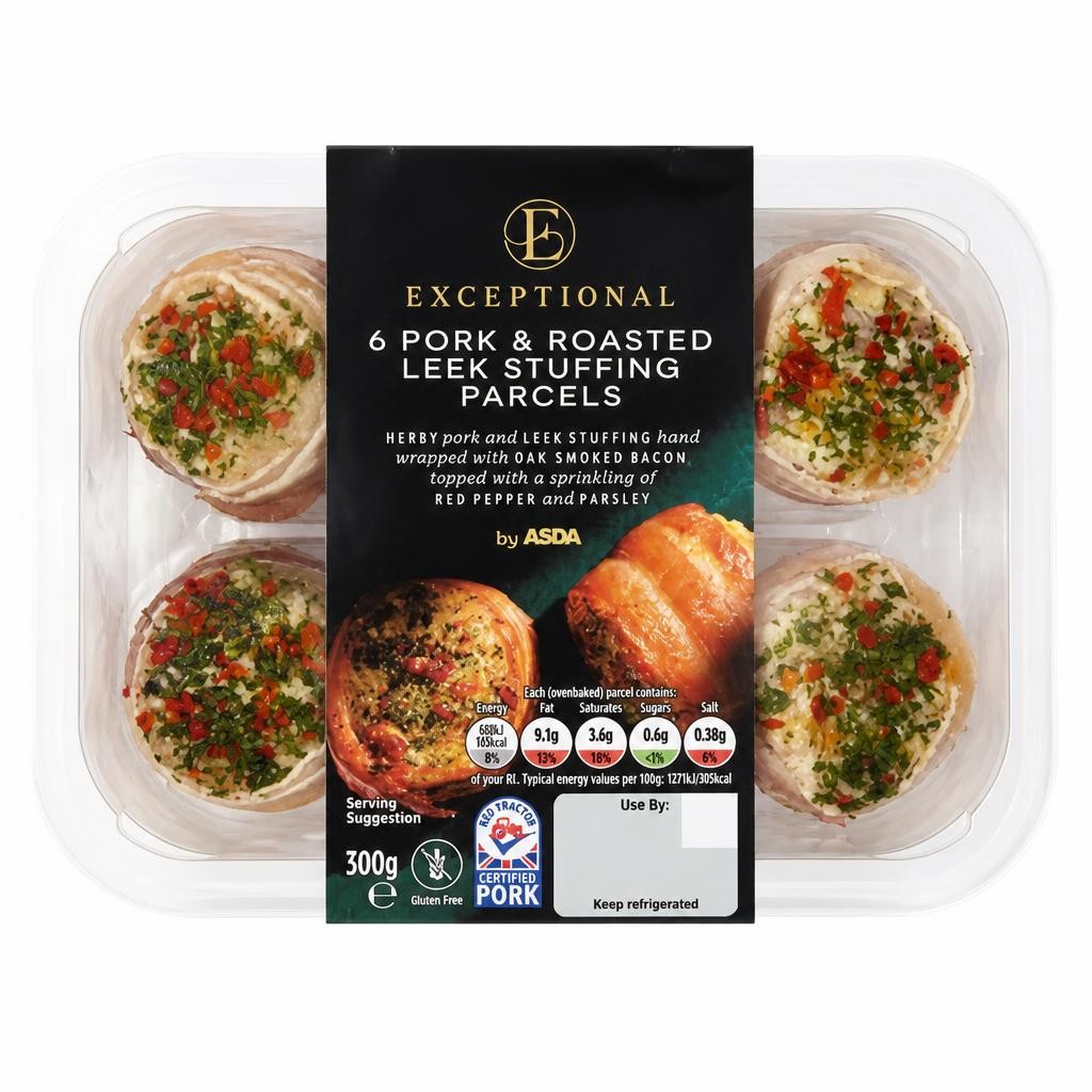 Exceptional by ASDA 6 Pork Roasted Leek Stuffing Parcels 300g