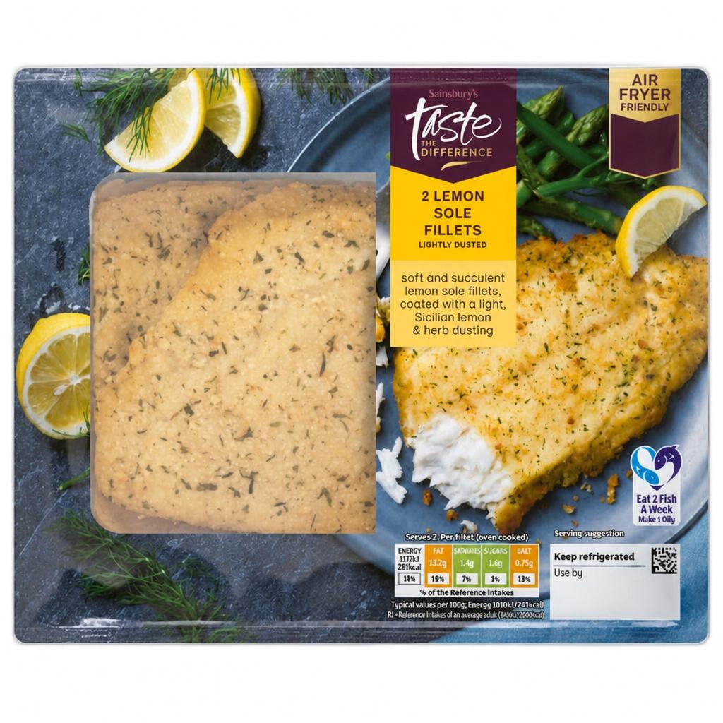 Sainsbury's Lightly Dusted Lemon Sole Fillets, Taste the Difference 265g