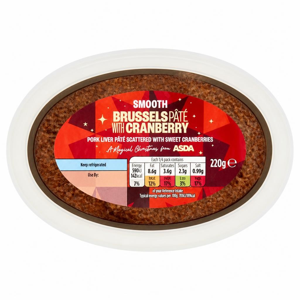 ASDA Smooth Brussels Pâté with Cranberry 220g