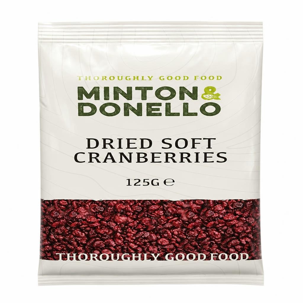 Minton & Donello Dried Soft Cranberries 6 x 125g | Multi
