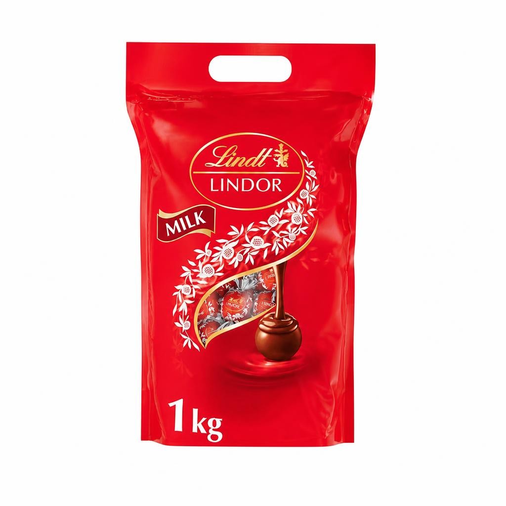 Lindt Lindor Milk Chocolate Truffles 1kg Bag (Approx 80 Balls) -Smooth Filling -Halloween Treat, Christmas, Gift, Birthday, Congratulations