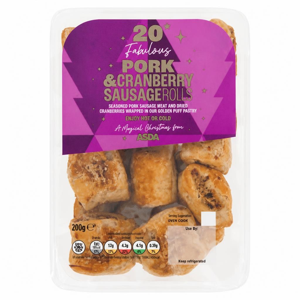 ASDA 20 Merry Pork & Cranberry Sausage Rolls 200g