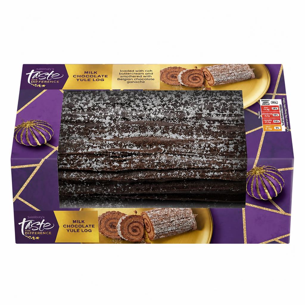 Sainsbury's Milk Chocolate Yule Log, Taste the Difference 440g