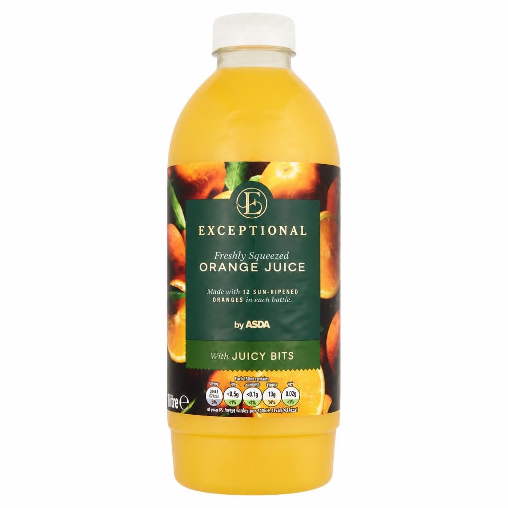 ASDA Exceptional by  Freshly Squeezed Orange Juice with Bits 1 Litre