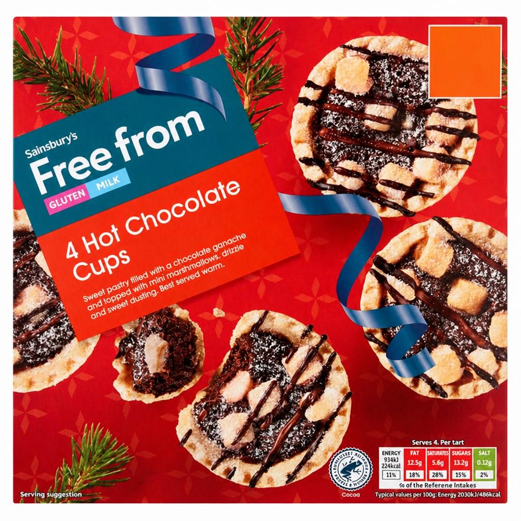 Sainsbury's Free From Hot Chocolate Cups x4 184g
