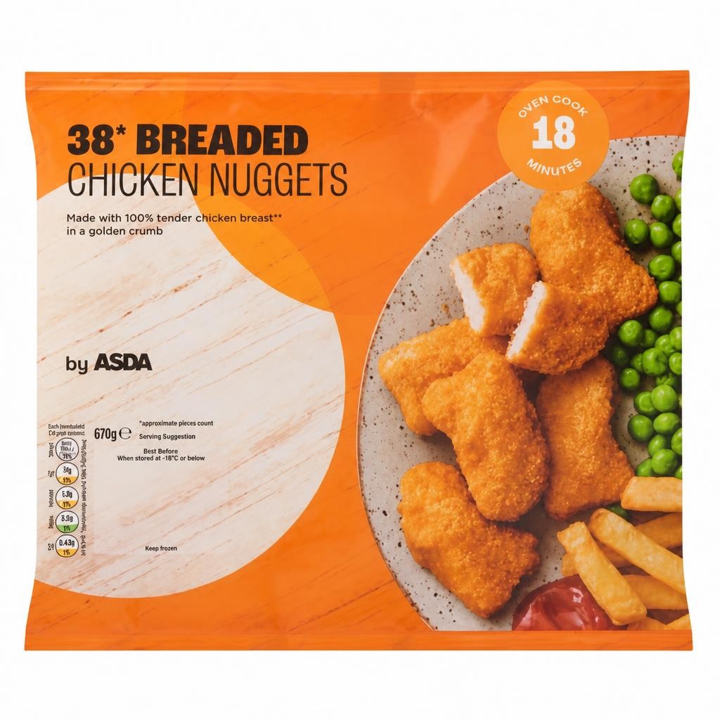 ASDA 38 Breaded Chicken Nuggets 670g