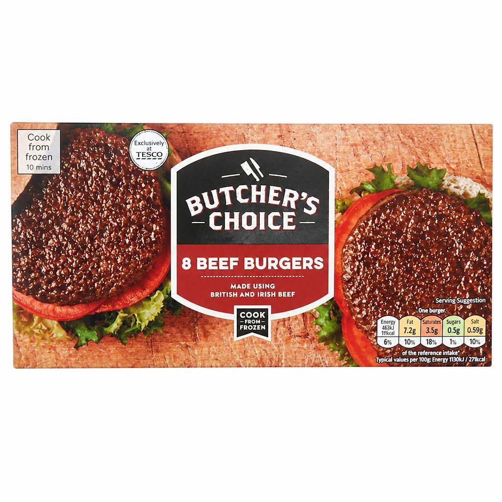Butchers Choice 8 Burgers 397G