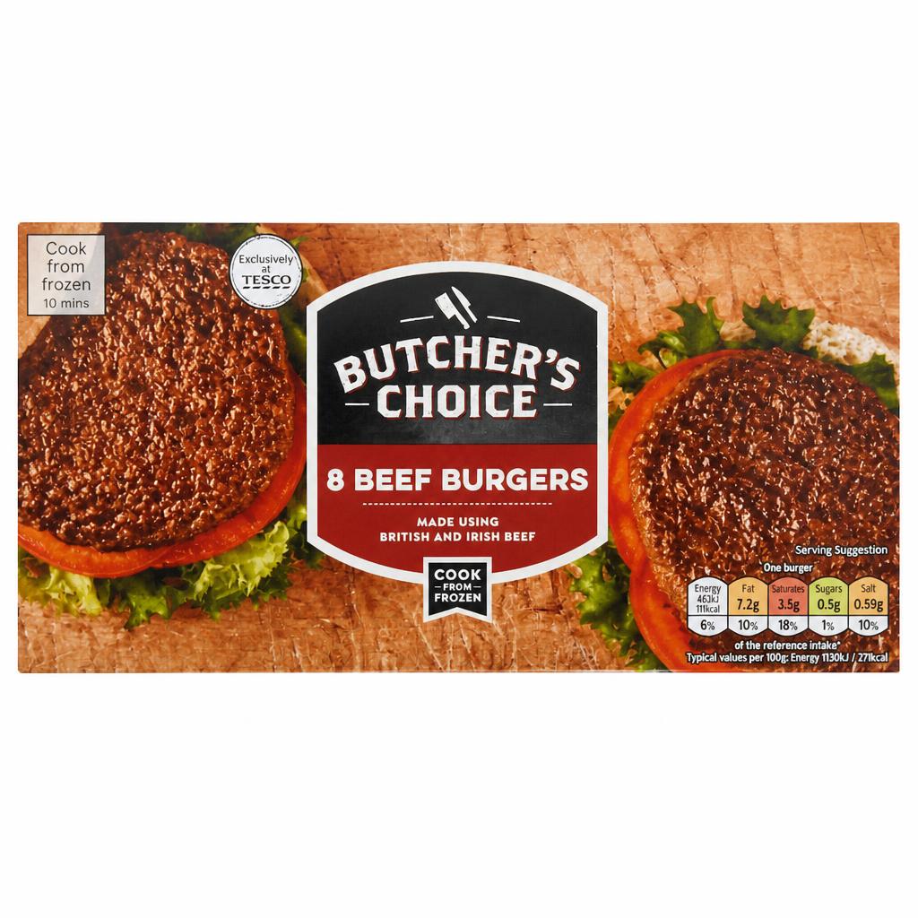 Butchers Choice 8 Burgers 397G