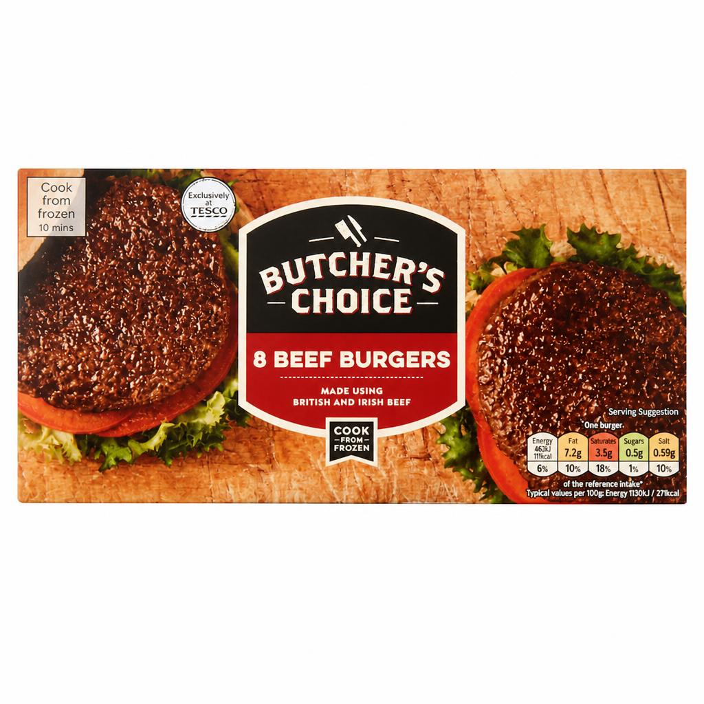 Butchers Choice 8 Burgers 397G