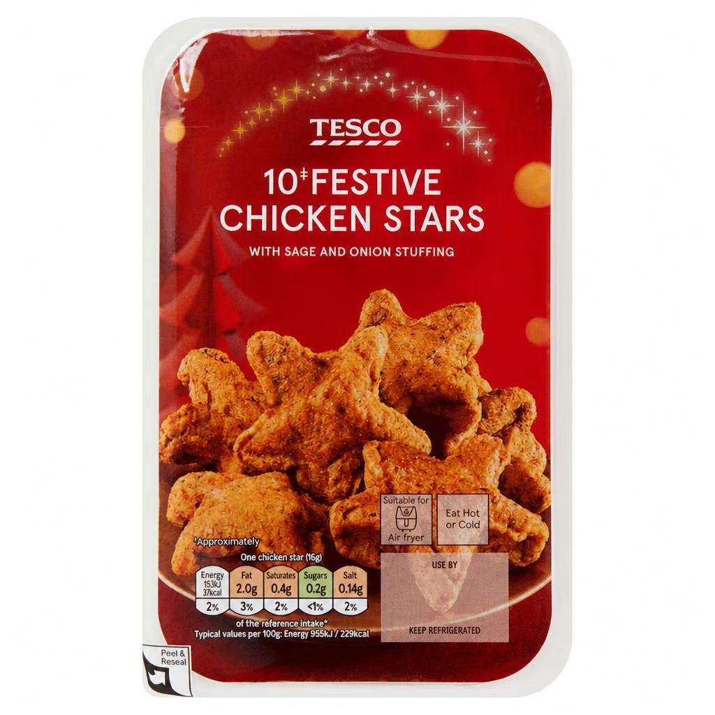 Tesco 10 Chicken and Stuffing Stars 160g