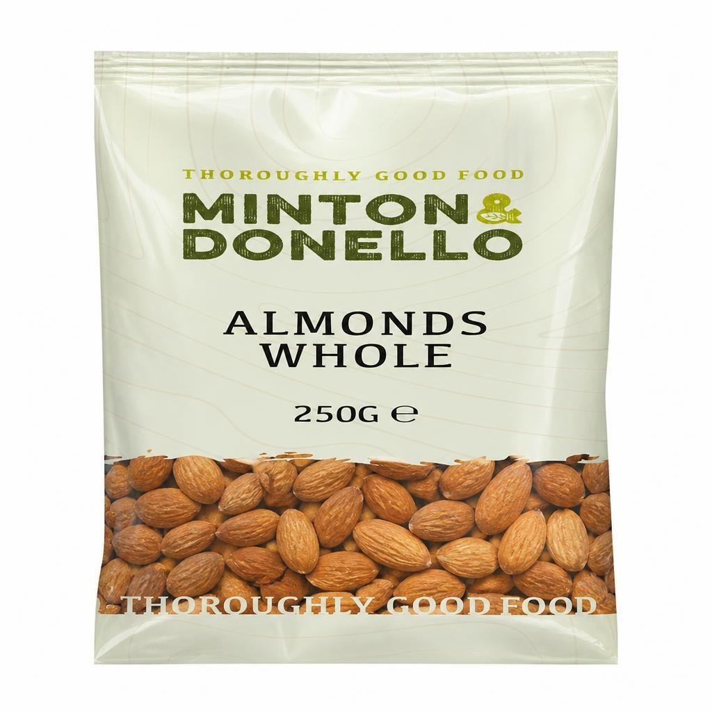 Minton & Donello Whole Almonds 6 x 250g