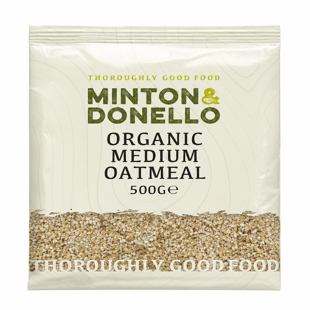 Minton & Donello Organic Medium Oatmeal 6 x 500g | Multi