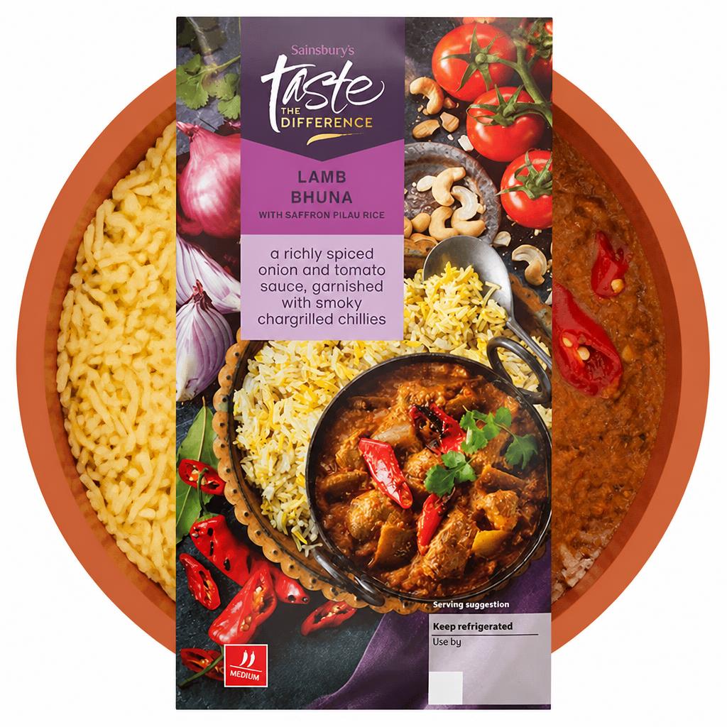 Sainsbury's Lamb Bhuna & Saffron Pilau Rice, Taste the Difference Ready Meal for 1 400g
