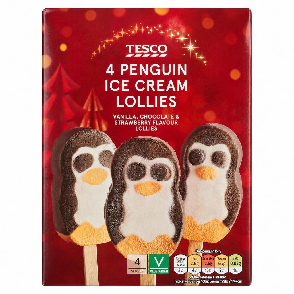Tesco Penguin Ice Cream Lollies 140g