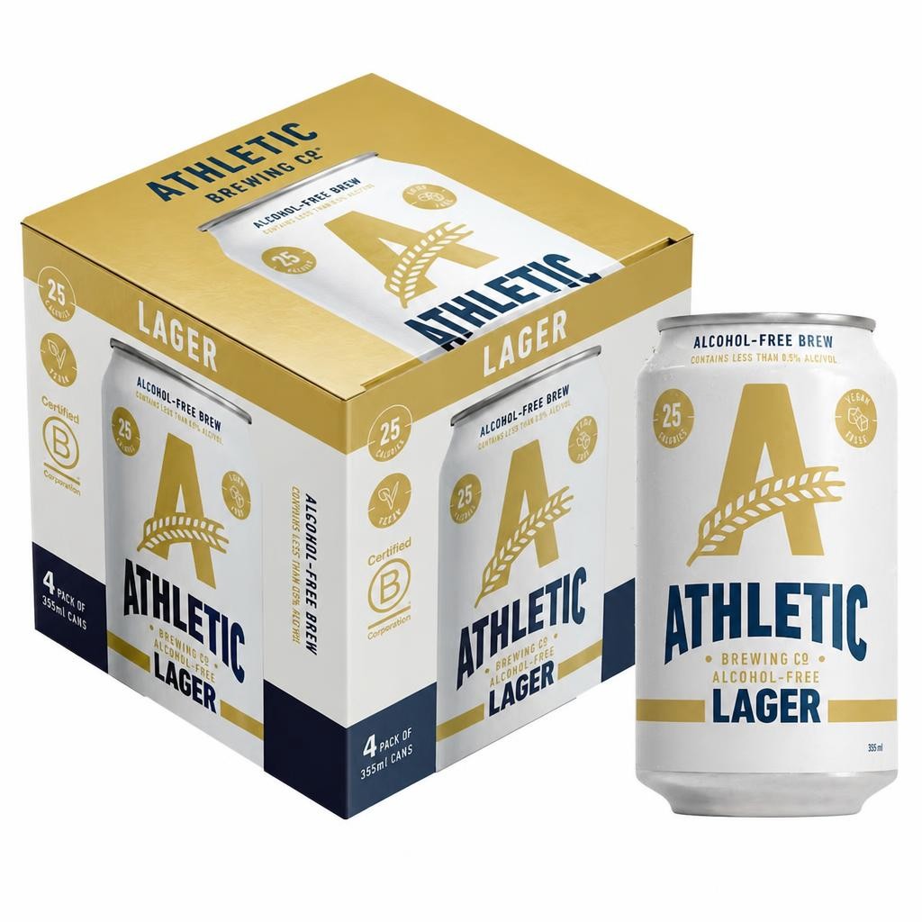 Athletic Brewing Co. Alcohol Free Lager 4 x 355ml