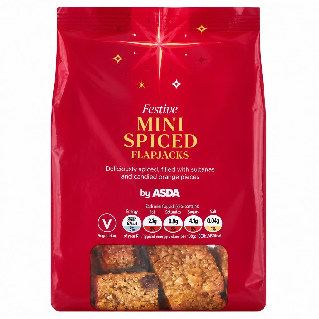 ASDA Festive Mini Spiced Flapjacks 88g