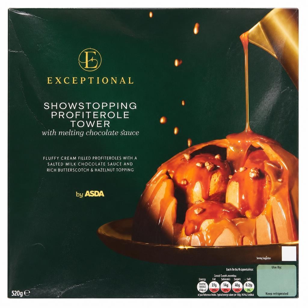 Exceptional by Asda Showstopping Profiterole Tower with Melting Chocolate Dome 380g