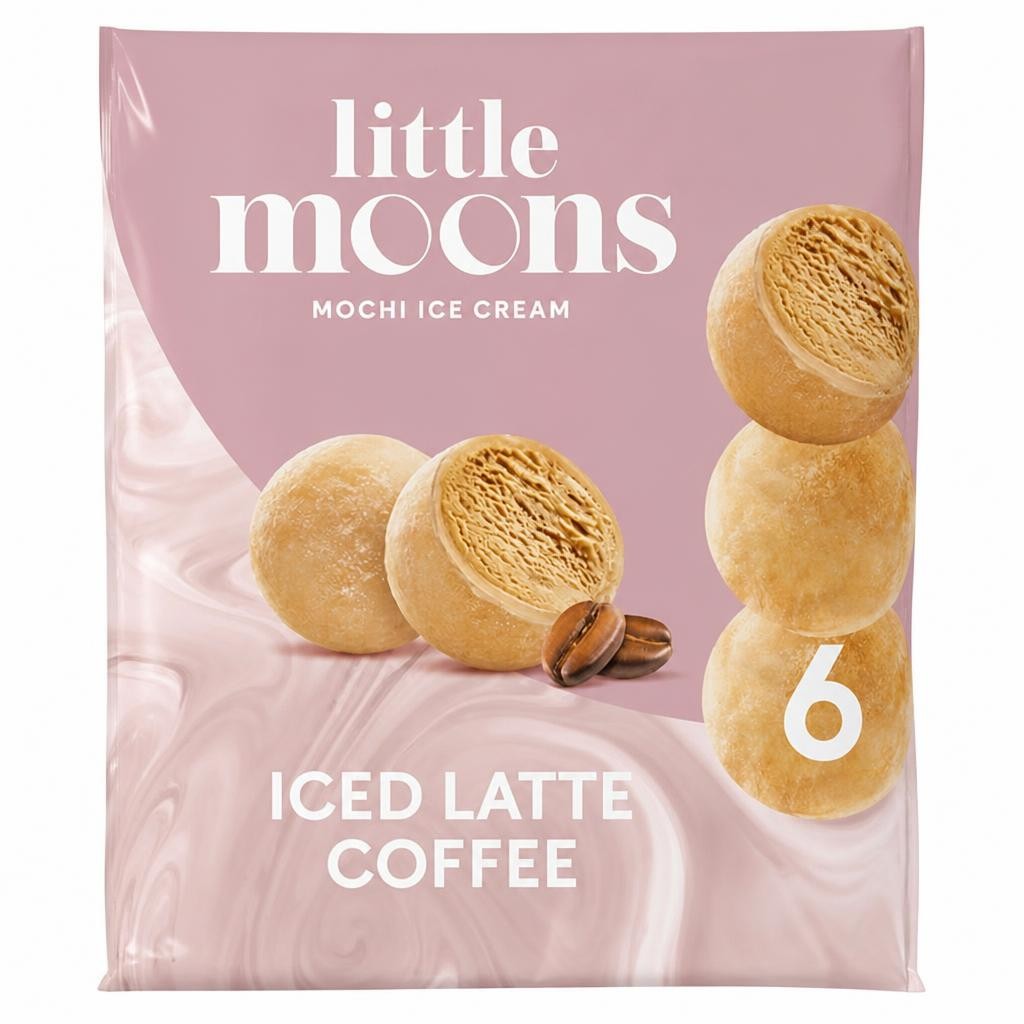 Little Moons Iced Latte Coffee Mochi Ice Cream Frozen Snack 6 x 32g