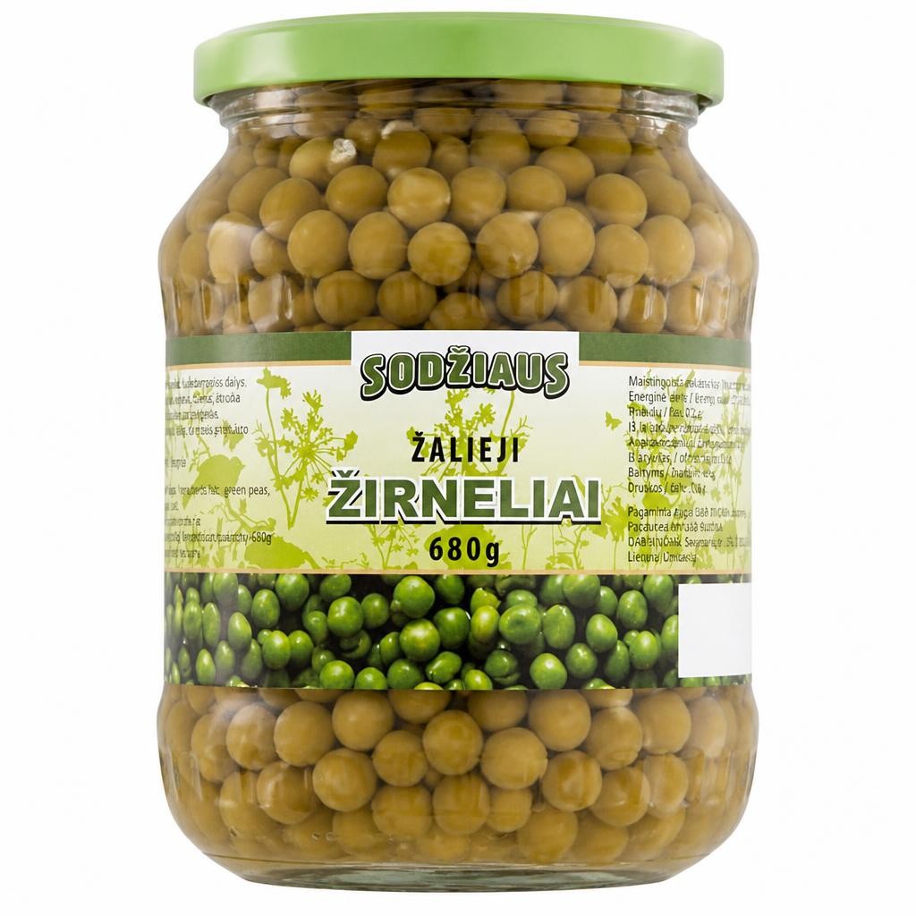 Sodziaus Green Peas 680g