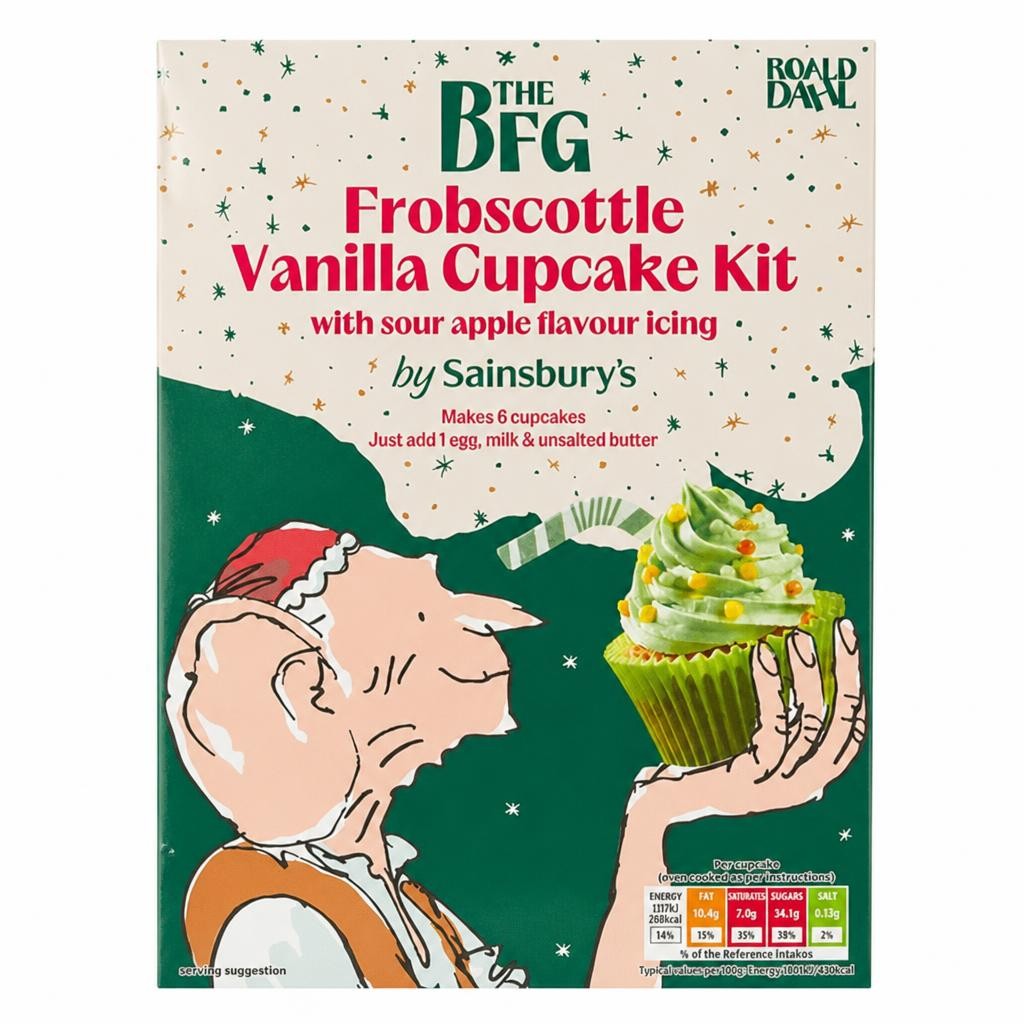 Sainsbury's the BFG Frobscottle Vanilla Cupcake Kit with Sour Apple Flavour Icing 292g