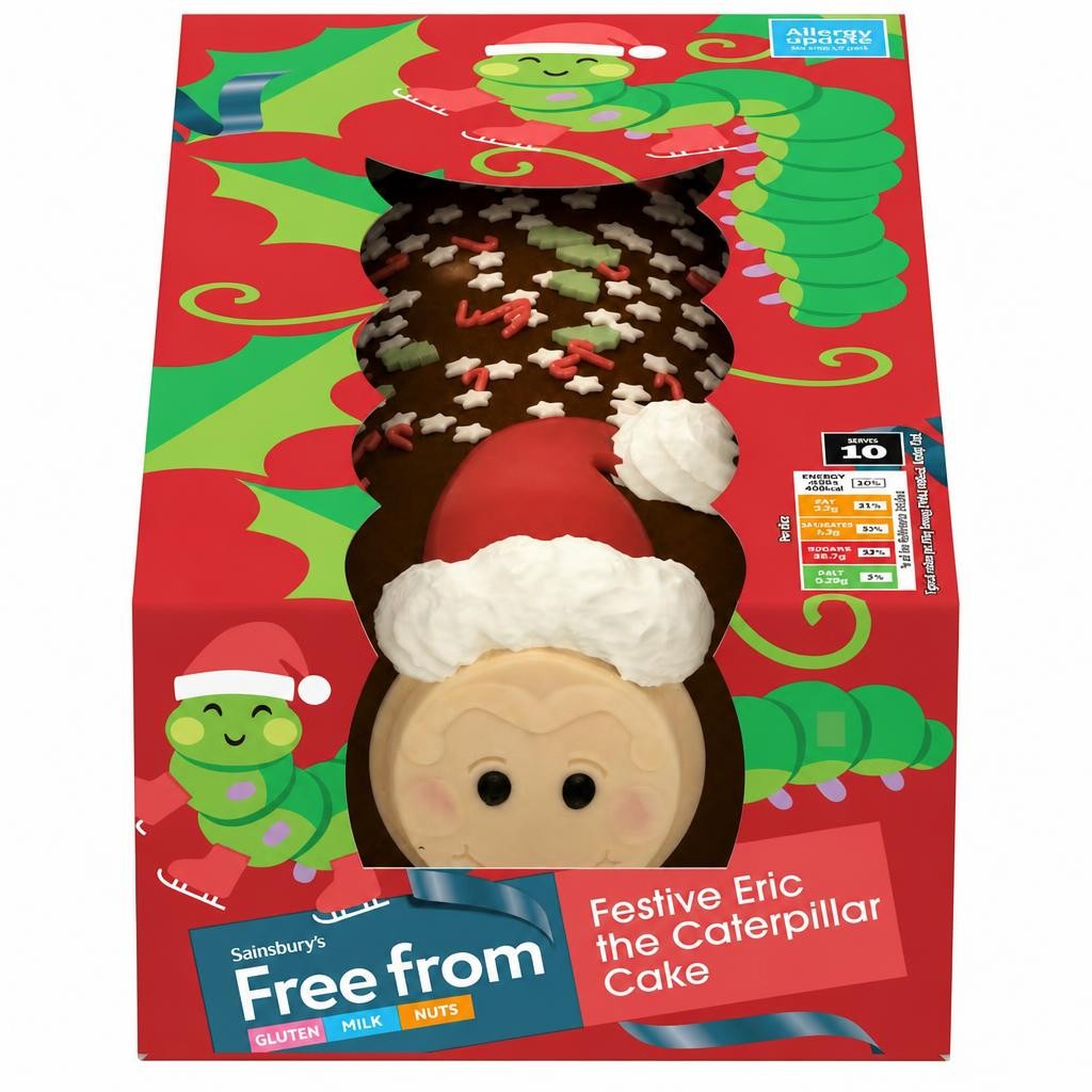 Sainsbury's Festive Eric the Caterpillar Cake