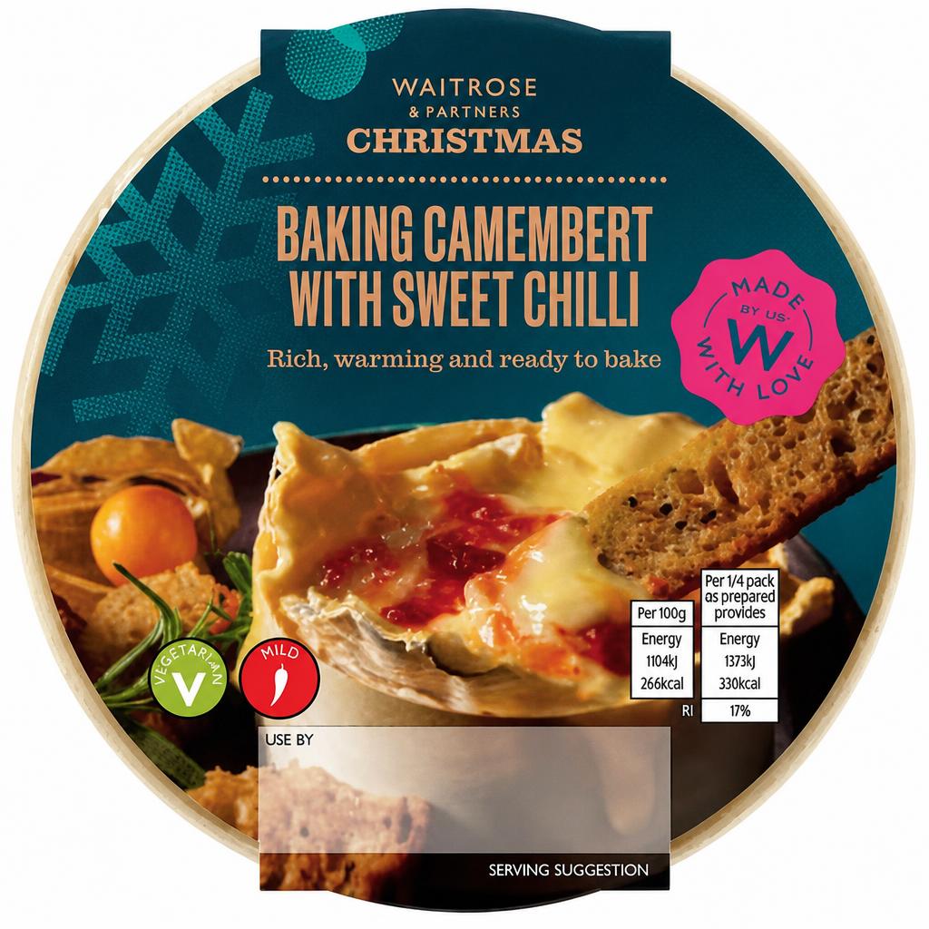 Waitrose Christmas Baking Camembert Cheese with Sweet Chilli