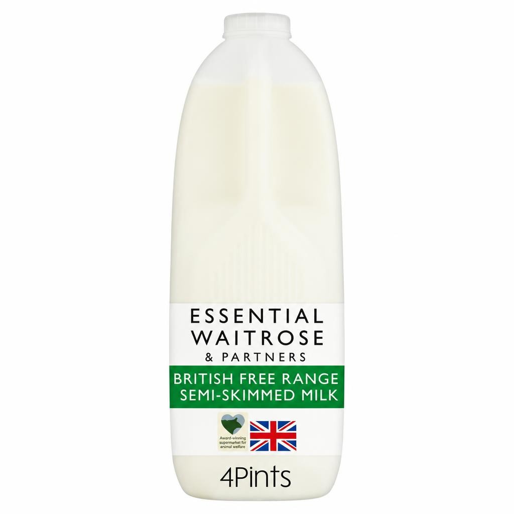 Essential British Free Range Semi-Skimmed Milk 4 Pints