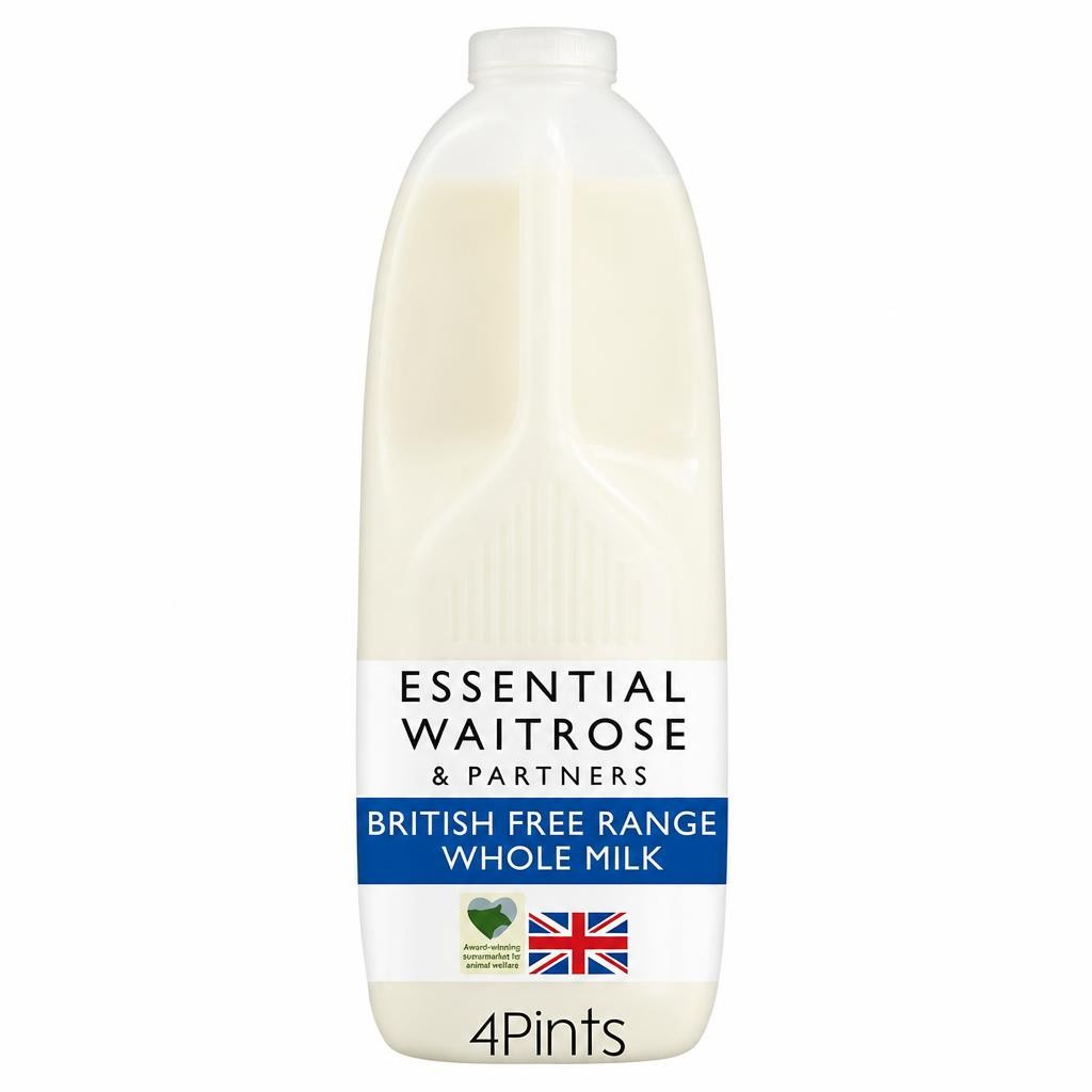 Essential British Free Range Whole Milk 4 Pints